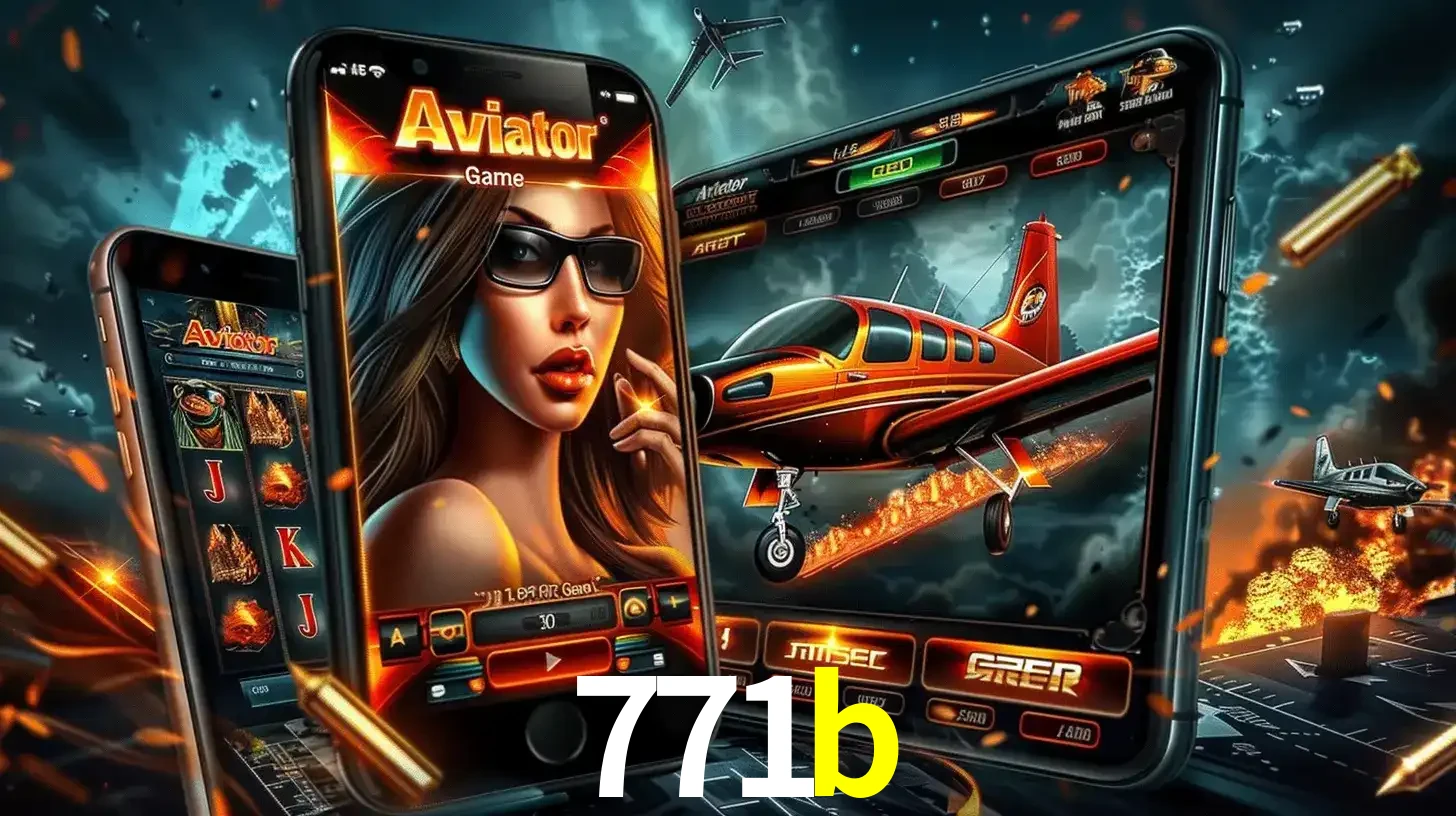 O popular jogo de apostas Aviator exibido em vários celulares e tablets, mostrando a interface emocionante e a ação de voo disponíveis para jogar agora no 771b.