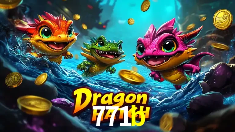 Arte promocional do jogo Dragon Hatch com três adoráveis dragões bebês nadando entre moedas de ouro, um dos slots mais divertidos para jogar no cassino 771b.